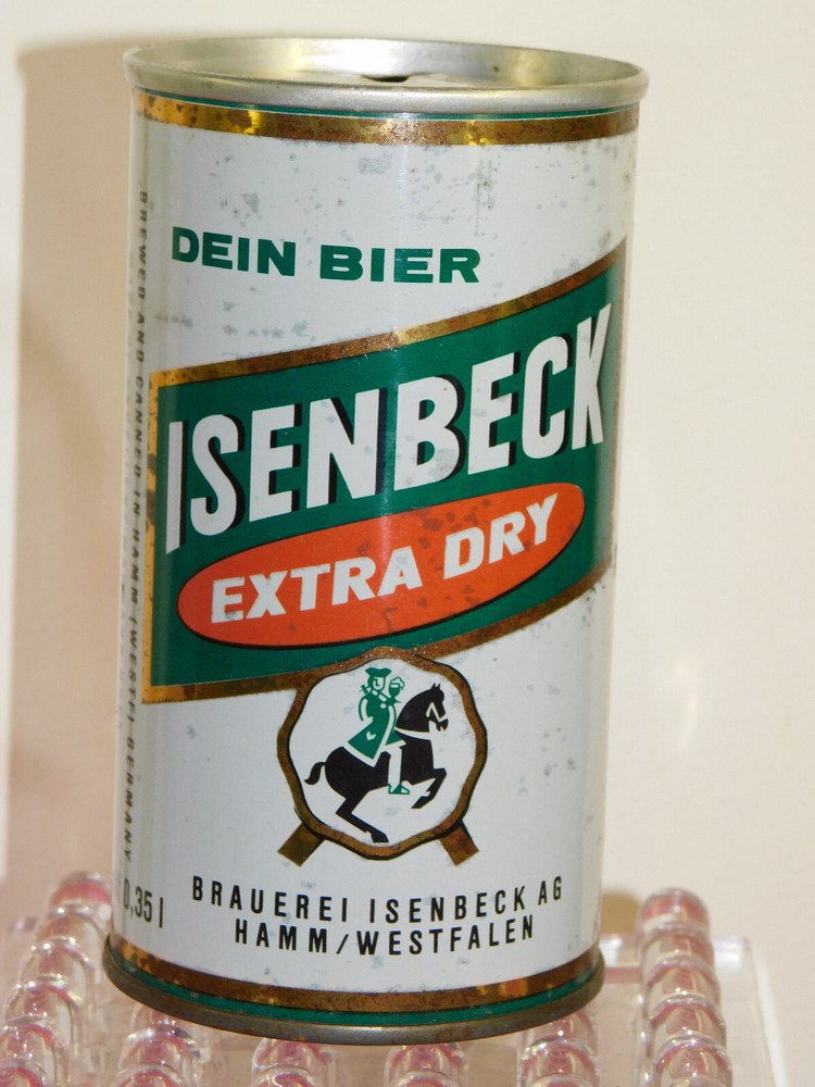 ISENBECK EXTRA DRY BEER “WEST GERMANY” Rare 12 flo oz STEEL BEER CAN 1960’s