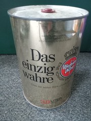 Warsteiner Pilsner 3.8L Liter Gallon Beer Can Steel Party Barrel GERMANY 1970s