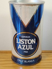 Liston Azul Cerveza Fina Beer Can Steel Juarez Mexico