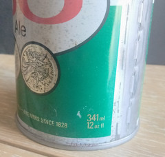 Vtg. LABATT BIERE 50 ALE 12 OZ PULL TAB EMPTY BEER CAN & KEYCHAIN BOTTLE OPENER