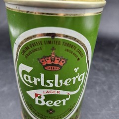 VTG CARLSBERG CARLING PULL TAB BEER CAN EMPTY UNOPENED DISPLAY CAN WIDE SEAM
