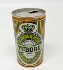 Vintage TUBORG Pilsener Beer Green Label Vintage Steel Beer Can Pull Tab , 12 OZ