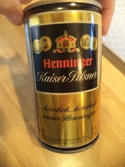 HENNINGER KAISER PILSNER 12 OZ ROUND EDGE STEEL BEER CAN FRANKFURT GERMANY