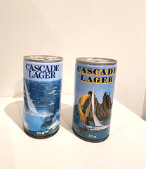 Cascade Lager Beer 375ml steel beer cans Hobart, Australia 2 different