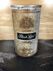 Vintage Steel Beer Can Carling Black Label Lager Toronto Canada Weathered Faded