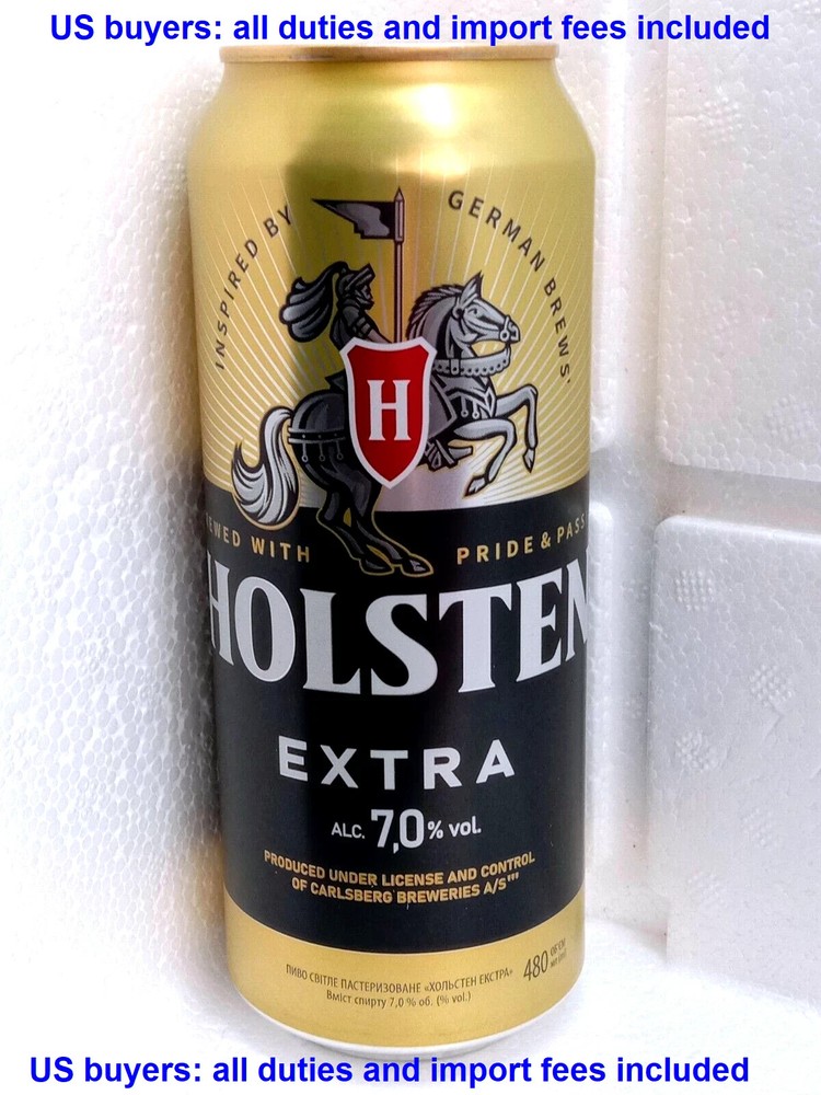 Empty Beer Can HOLSTEN Extra 480 ml. Ukraine 2024 Bottom Open