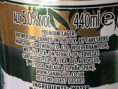 x3 EMPTY BEER CANS 440ml BUDWEISER BELGIUM UK, KAKAWA ENGLAND & SAN MIGUEL SPAIN