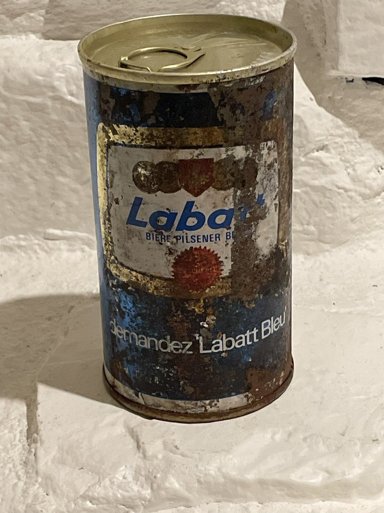 Rare LABATT Pilsner Blue Empty 12oz Beer Can – Steel Pull Tab Intact Wide Seam