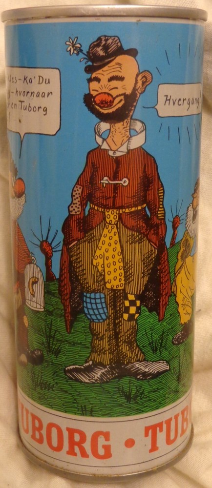 Tuborg Cartoon Beer Can Denmark – 4.5 cl – 16 Oz @1970’s