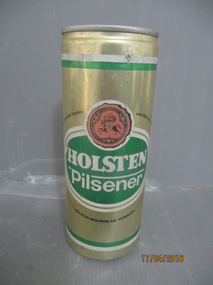 Holsten Pilsener beer : 500ml empty can, Germany made, top opened, 1993