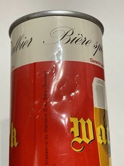 Warteck straight aluminum empty FLAT TOP beer can, Switzerland
