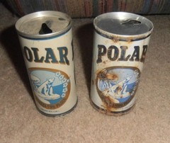 2- VINTAGE & RARE POLAR CERVEZA TIPO PILSEN VERY OLD BEER CAN LOT VENEZUELA