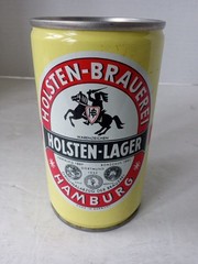 HOLSTEN LAGER Beer Can 11 oz. Steel Pull Tab HAMBURG Germany AGENT STAMP