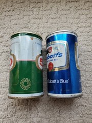 LABATT’S 50 ALE & BLUE ALE/CANADA/ EMPTY OPENED 12 OZ PUSH TOP STEEL BEER CAN