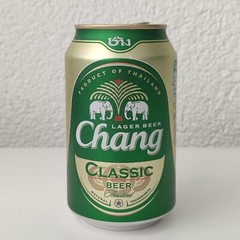 Empty 2024 Chang Classic Beer can; 330 ml/11.2 fl oz; TOP opened (Thailand)
