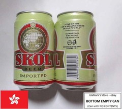 EMPTY – SKOL Lager BEER can HONG KONG 330ml Collect Asia Chinese 2010 Yellow HK