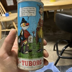 Vintage Tuborg Cartoon Beer Can Empty Denmark Brewery