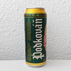 Empty 2025 Podkováň Lager Beer can; 500 ml/16.9 fl oz; BOTTOM (Czech Republic)