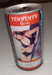 Vintage Tennents Beer Can Angela at Ease Empty Scotland Collectible Girls