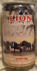 Lion Beer Can – Wildlife Series #7 Wildebeest – South Africa – 11.5 Ounce
