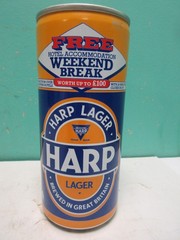 Harp Weekend Break Lager Steel Beer Can 440 ML Empty Bottom Opened Pull Tab UK