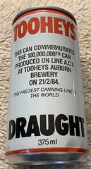 Tooheys DRAUGHT COMMEMORATES 100,000,000TH BEER CAN AUSTRALIA 375 ml