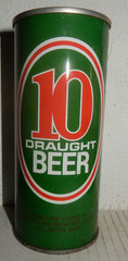 10 DRAUGHT BEER Straight Steel Beer Can from NEW ZEALAND (460ml) Empty !! 02