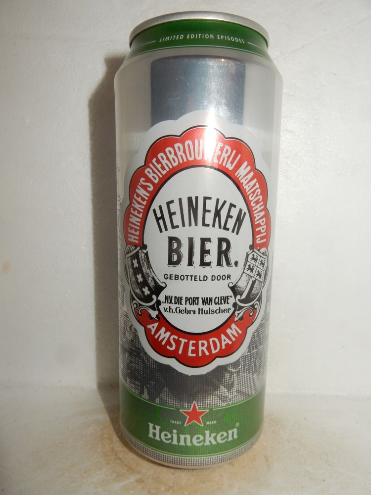 HEINEKEN Bier Vintage Label Beer can from HOLLAND for USA (50cl) Empty !!