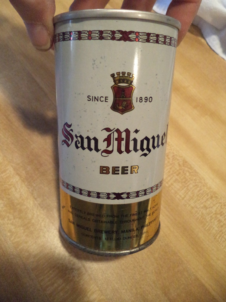 SAN MIGUEL 12 OZ STRAIGHT EDGE STEEL BEER CAN SAN MIGUEL BREWERY PHILIPPINES