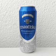 Empty 2025 Staročeško Non-Alcoholic Beer can; 500 ml/16.9 fl oz BOTTOM (Croatia)