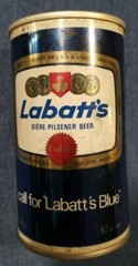Vintage Labatt’s Biere Pilsener Beer call for “Labatt’s Blue” Steel push top can