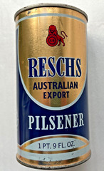 Large RESCHS AUSTRALIAN EXPORT PILSENER Pull Tab steel beer can. AUSTRALIA
