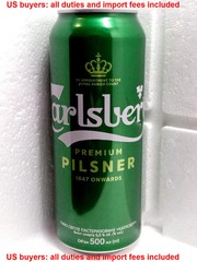 Empty Beer Can CARLSBERG Pilsner Premium 500 ml. Ukraine 2024 Bottom open