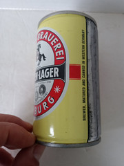 HOLSTEN LAGER Beer Can 11 oz. Steel Pull Tab HAMBURG Germany AGENT STAMP