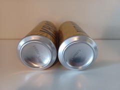 Empty Ukrainian Ukraine Opillia Kvas Kvass Drink Cans Lot of 2 Top Opened