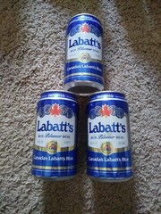 3 Labatts Aluminum EMPTY Beer Cans – XV Olympic Winter Games – Calgary 1988