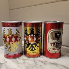 Lot 3 TECATE TRES EQUIS XXX 12 OZ STRAIGHT STEEL BEER CAN CERVEZA MEXICO ES110-1