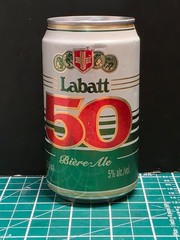 LABATT 50 BIERE ALE BEER CAN 355ML 5% ALCOHOL CANADA B/O (TRAY 14)