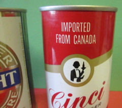 2 VINTAGE CARLING O’KEEFE LTD TORONTO STEEL BEER CAN IMPORTED CINCI TRILIGHT
