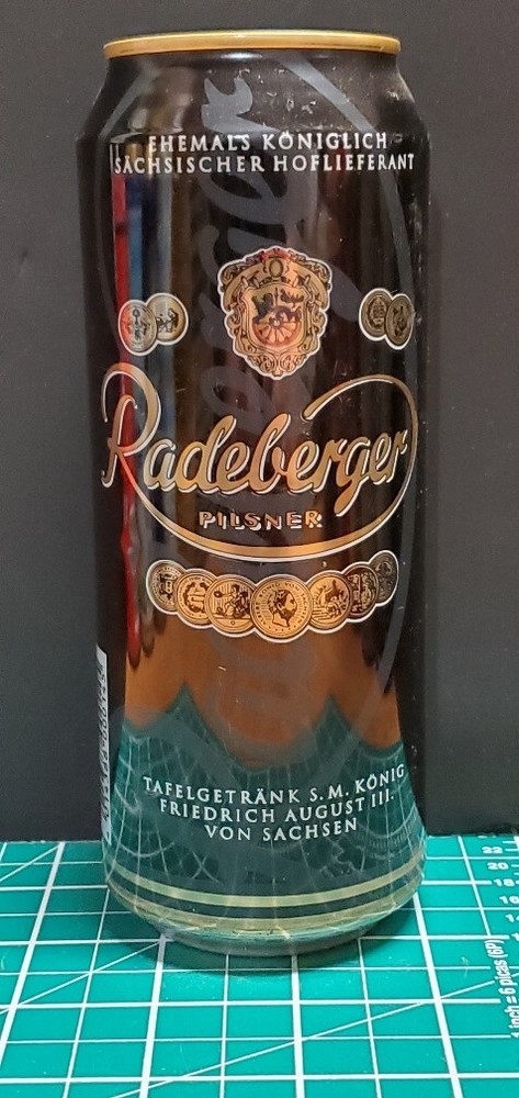 Empty Beer Can RADEBERGER PILSNER 500 ml. Germany RARE BLACK CAN