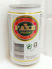 FAXE Premium Empty Beer Can 330ml Denmark 1995 Top Open Collectible