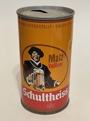 Schultheiss Malz Vollbier empty beer can, straight steel, Germany, OI on lid