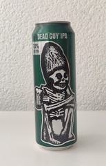 Empty Rogue Dead Guy IPA Beer can; 568 ml / 19 fl oz; BOTTOM opened (USA)