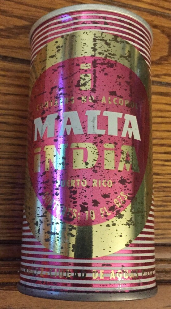India Pull Tab 12 Ounce Steel Zip Top Puerto Rico