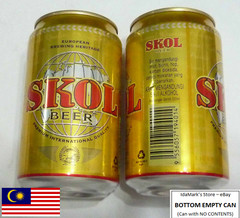 EMPTY – SKOL BEER can MALAYSIA 330ml Brew NEW Carlsberg Asia 2010 Collect MY