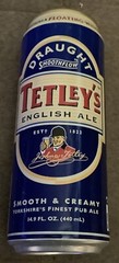 Tetley’s English Ale Leeds England import 14.9 oz aluminum beer can top opened