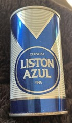 Liston Azul CERVEZA Fina 12 oz. Straight Steel Beer Can MEXICO