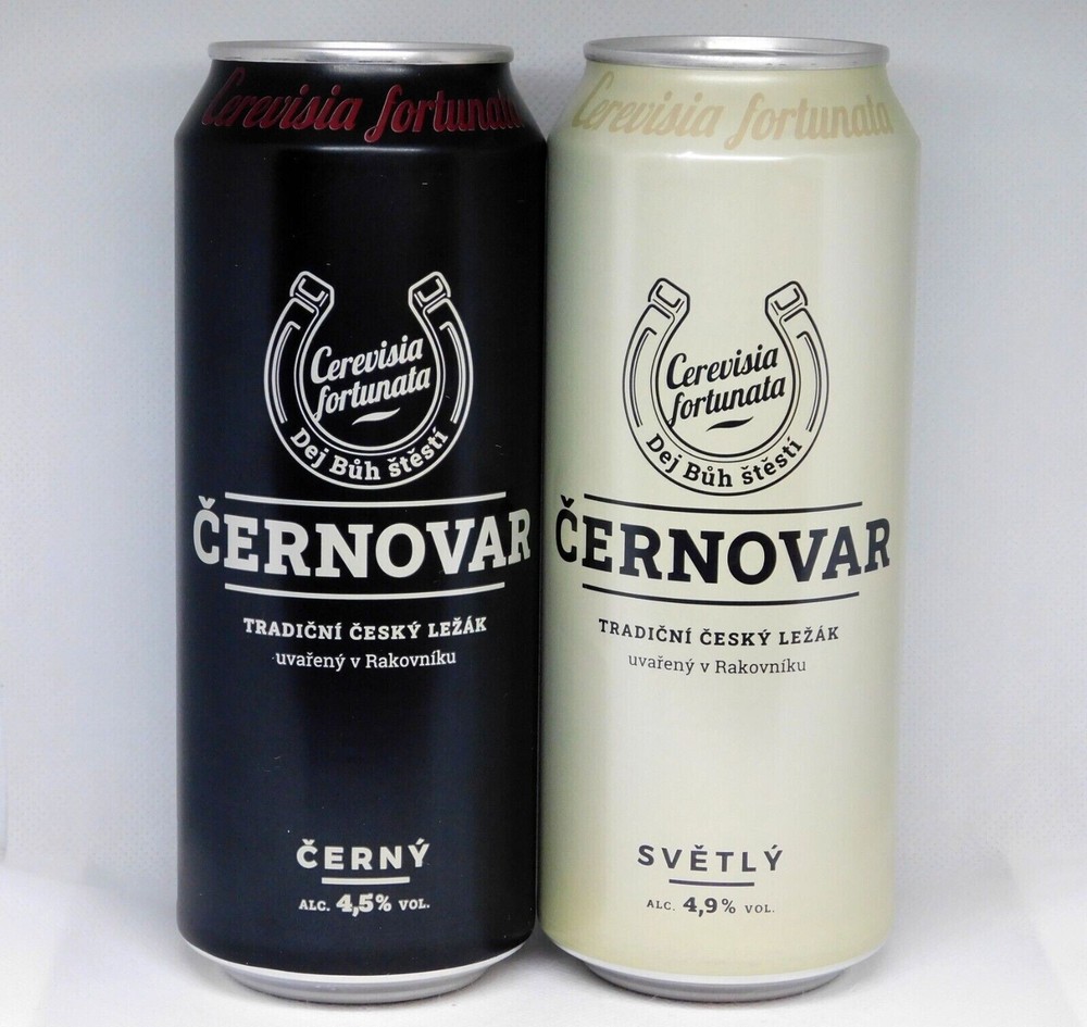 Empty Beer Cans CERNOVAR 500 ml. Czechia 2022 Bottom Open! – 2 pcs.