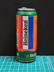 HEINEKEN Hup Holland ORANGE Beer can from HOLLAND (50cl) Empty !! (TRAY 4)