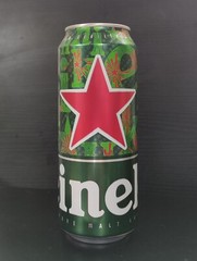 Empty Christmas 2022 Heineken Beer can; 500 ml – BOTTOM opened (Croatia)